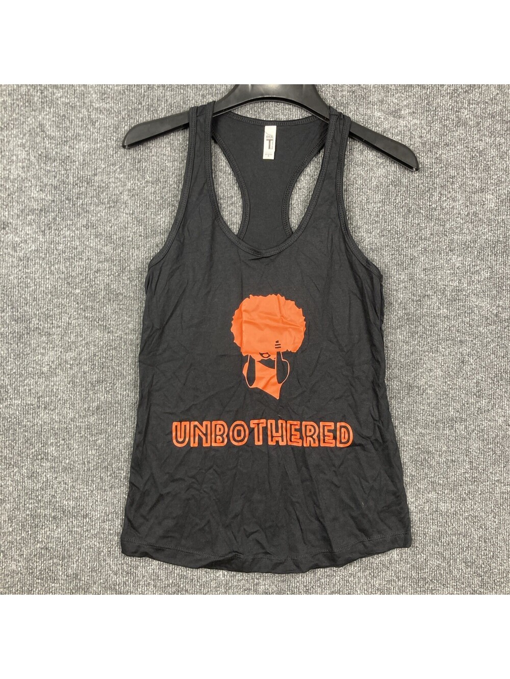 Ideal T By Next Level Womens Size Small Black "Unbothered" Racer Tank Top NEW